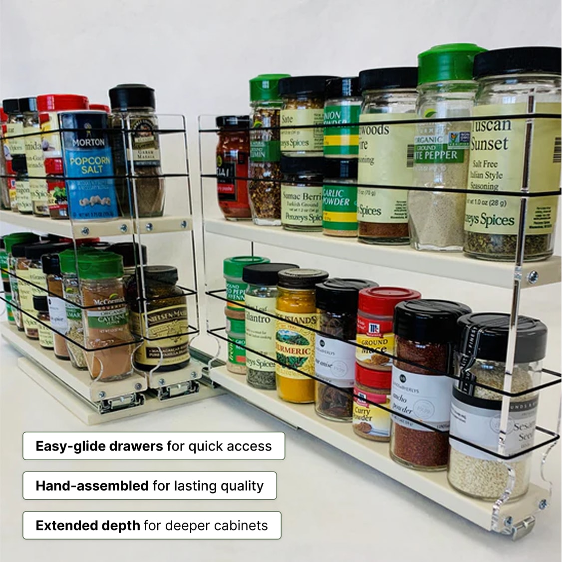 222x2x14 Spice Rack Drawer Cream – Vertical Spice