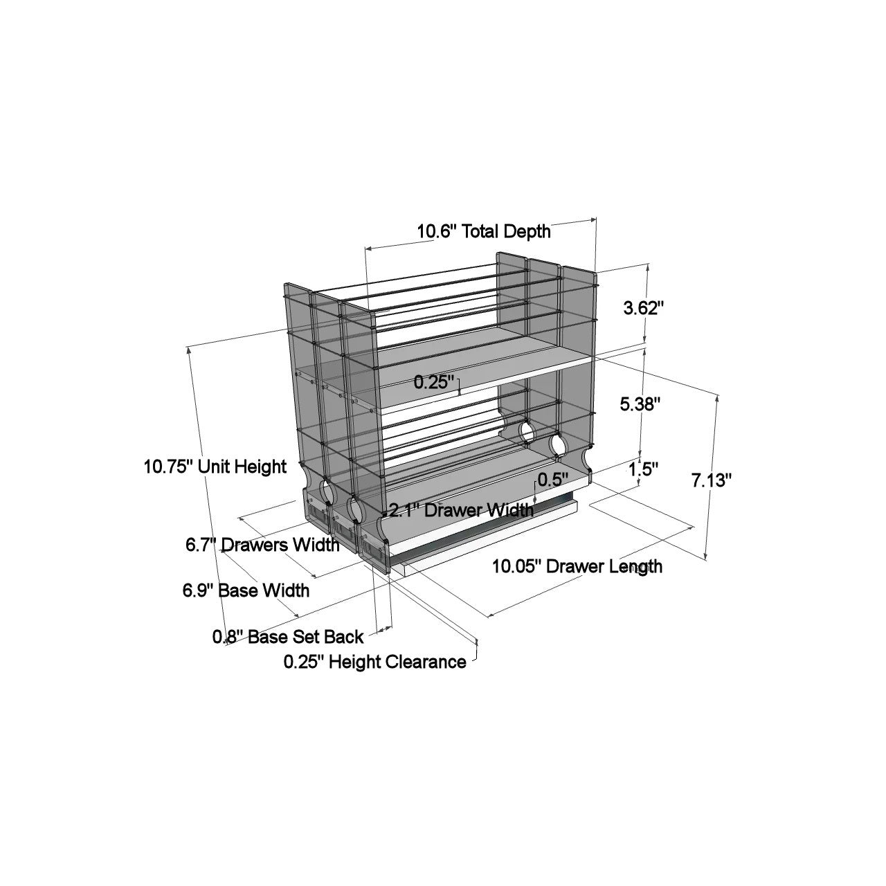 222x2x11 Spice Rack Drawer