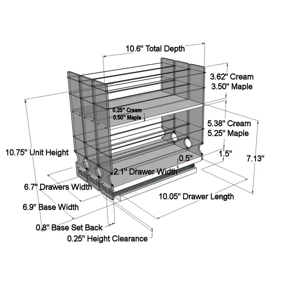222x2x11 Spice Rack Drawer