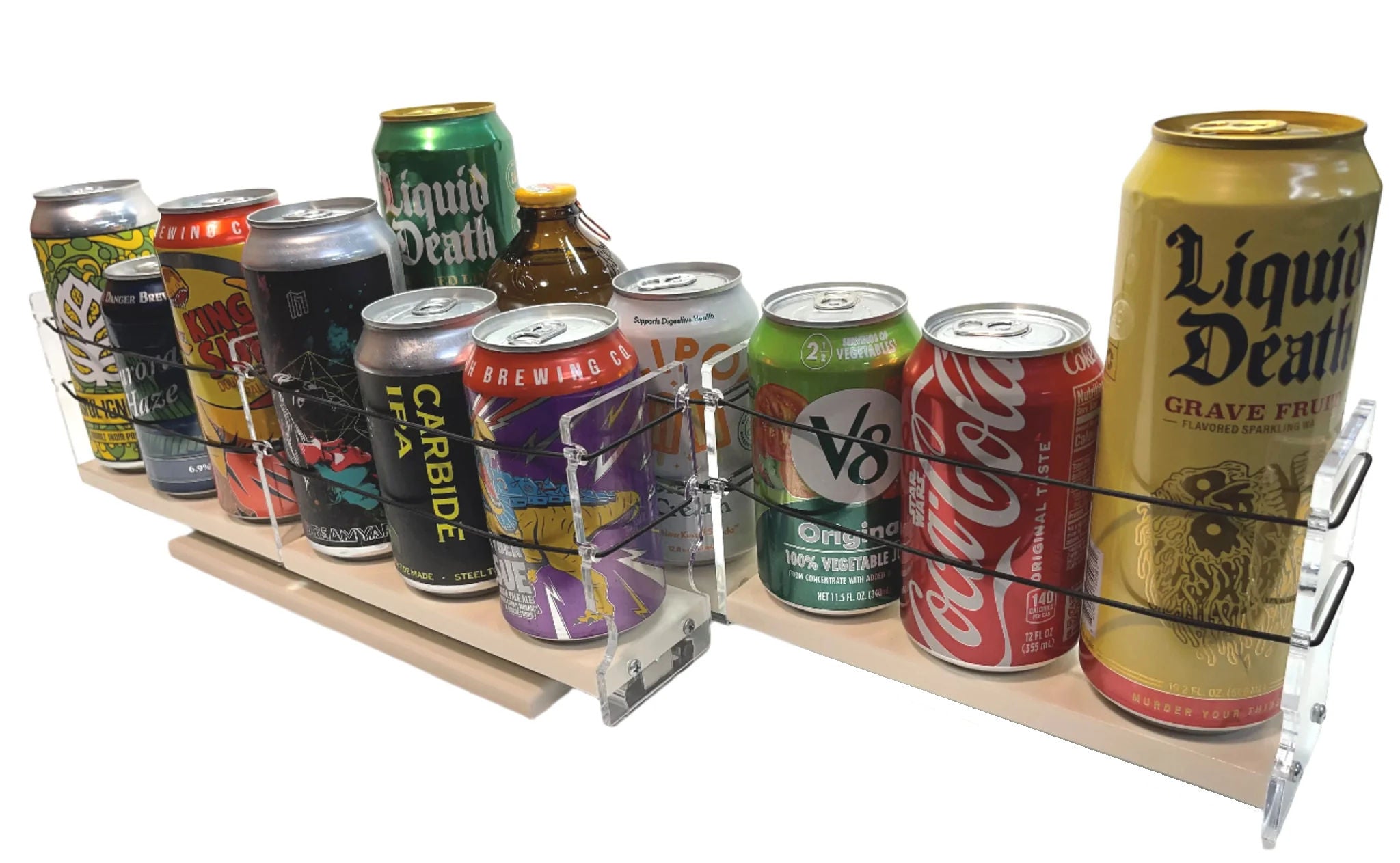 Refrigerator Organizer - 2 drawers hold 12 cans or bottles