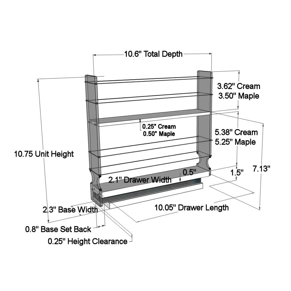 2x2x11 Spice Rack Drawer