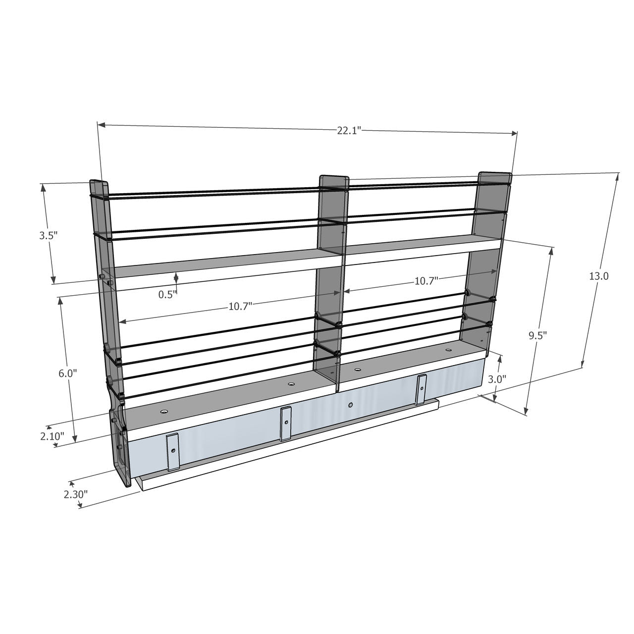 2x2x22 Spice Rack Drawer
