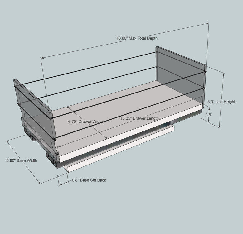 6x1x14 Storage Solution Drawer - Cream