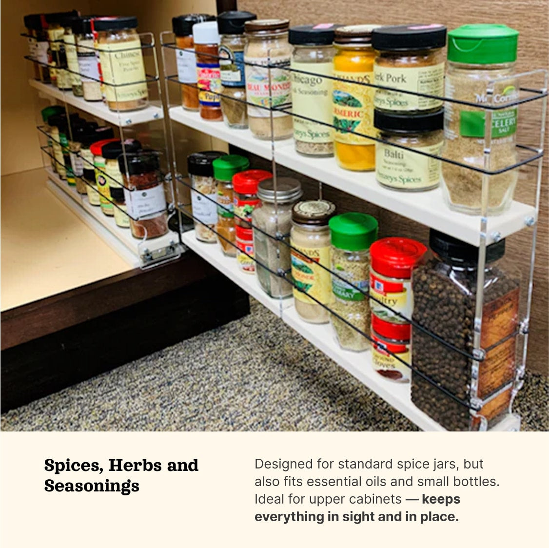 22x2x18 Spice Rack Drawer - Cream