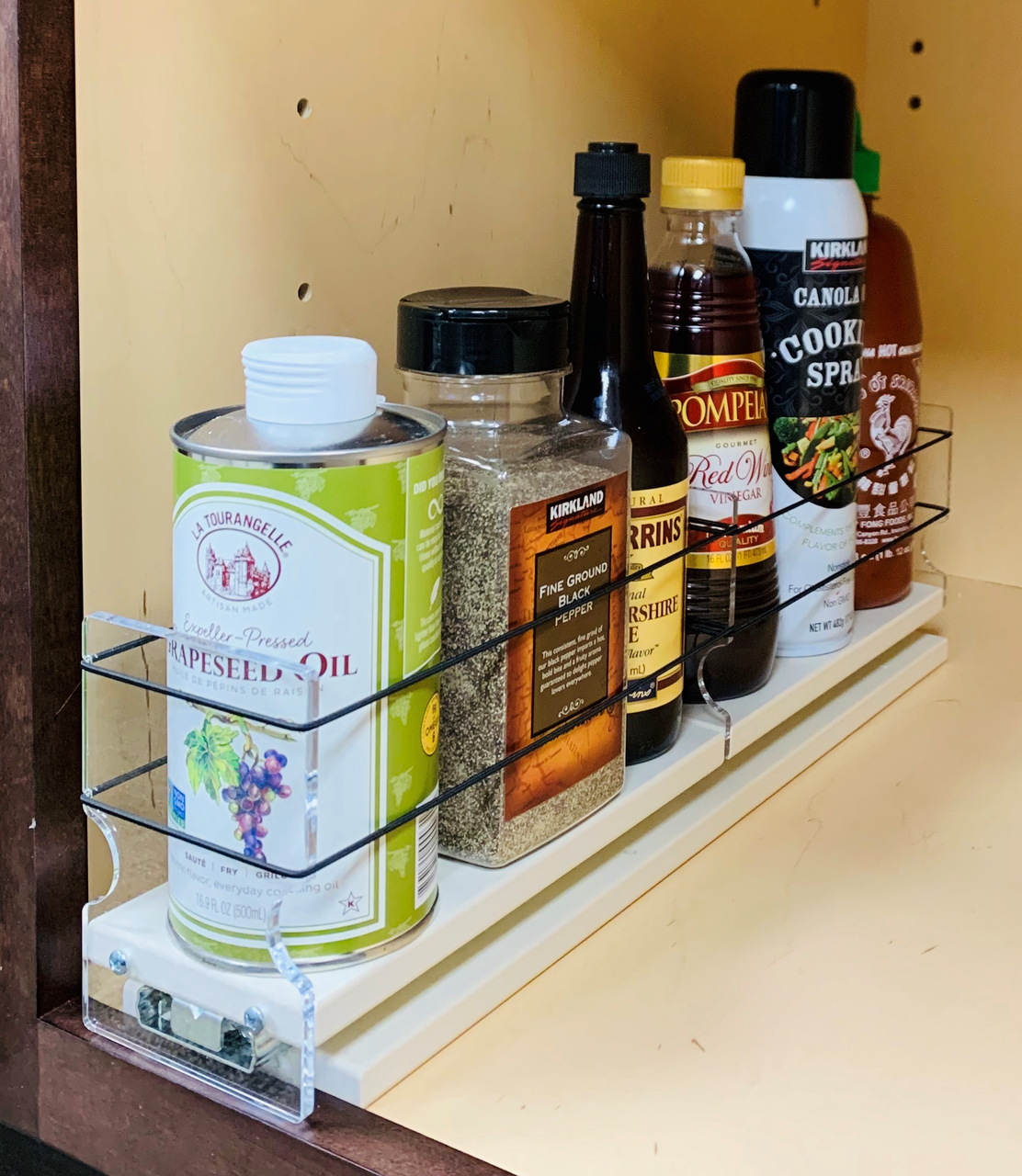 Spice Rack 3 x 1 x 18, Cream - Access full cabinet