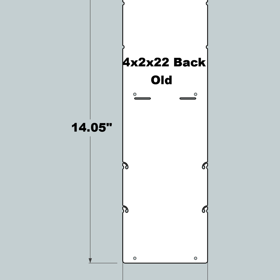4x2x22 Replacement Back - OLD Base Design