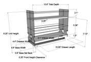 Spice Rack 22 x 1.5 x 11, Cream - Dimensioned