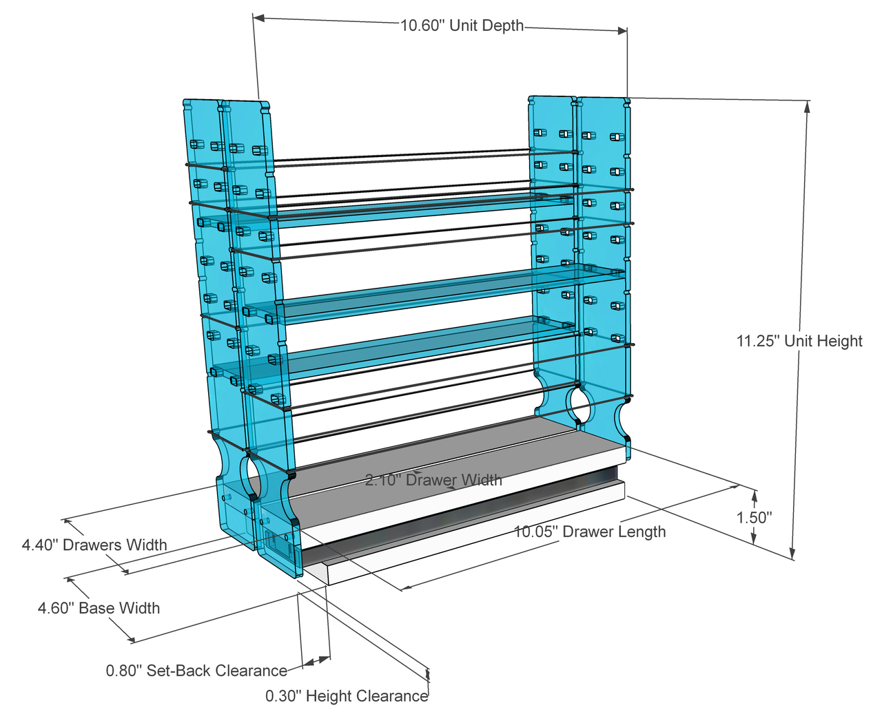 22xADJx11 Adjustable Spice Rack Drawer - Cream (DIY) – Vertical Spice
