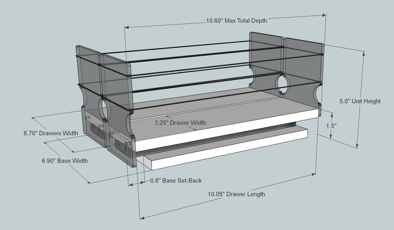 Spice Rack 33x1x11, Cream - Dimensioned