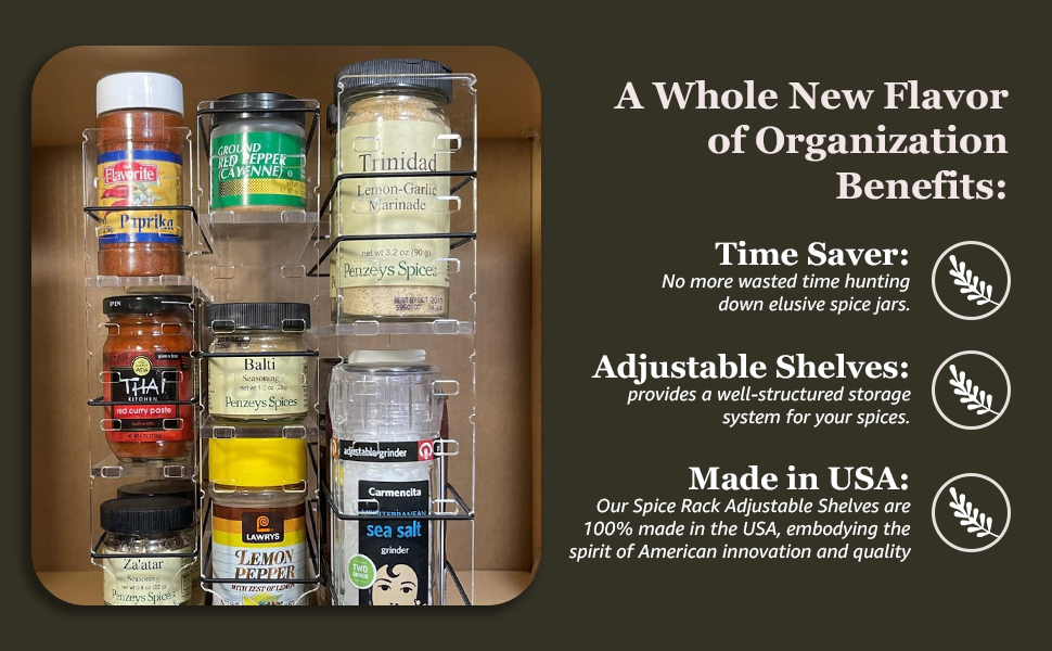 Treadeu Spice Rack 222xADJx11 Adjustable Spice Rack Drawer - Cream (DIY) – Vertical Spice