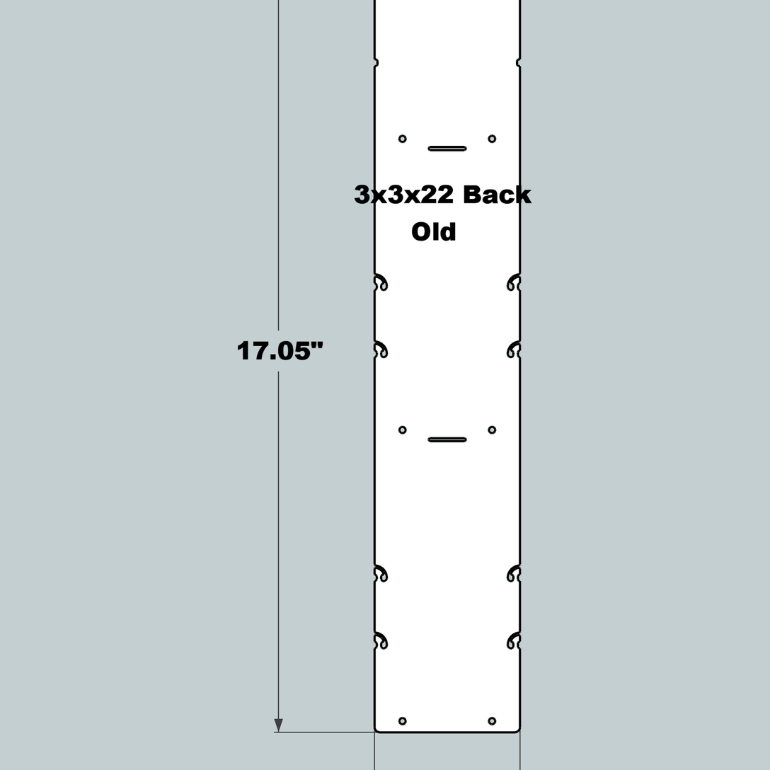3x3x22 Replacement Back - OLD Base Design