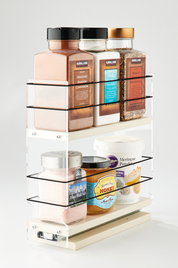 Spice Rack 3 x 2 x 11, Cream
Unit: 3.45" wide x 10.75" tall x 10.6" depth
Drawers: (1) 3.25" wide x 10.05" long