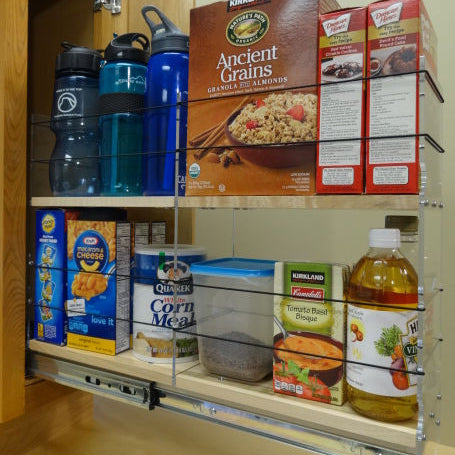 5x2x22 Storage Solution Drawer - Maple, Full Drawers, pulled out from cabinet
Unit: 5.75" wide x 16.52" tall x 22.1" depth
Drawers: (1) 2 sections each 5.55" wide x 10.7" long