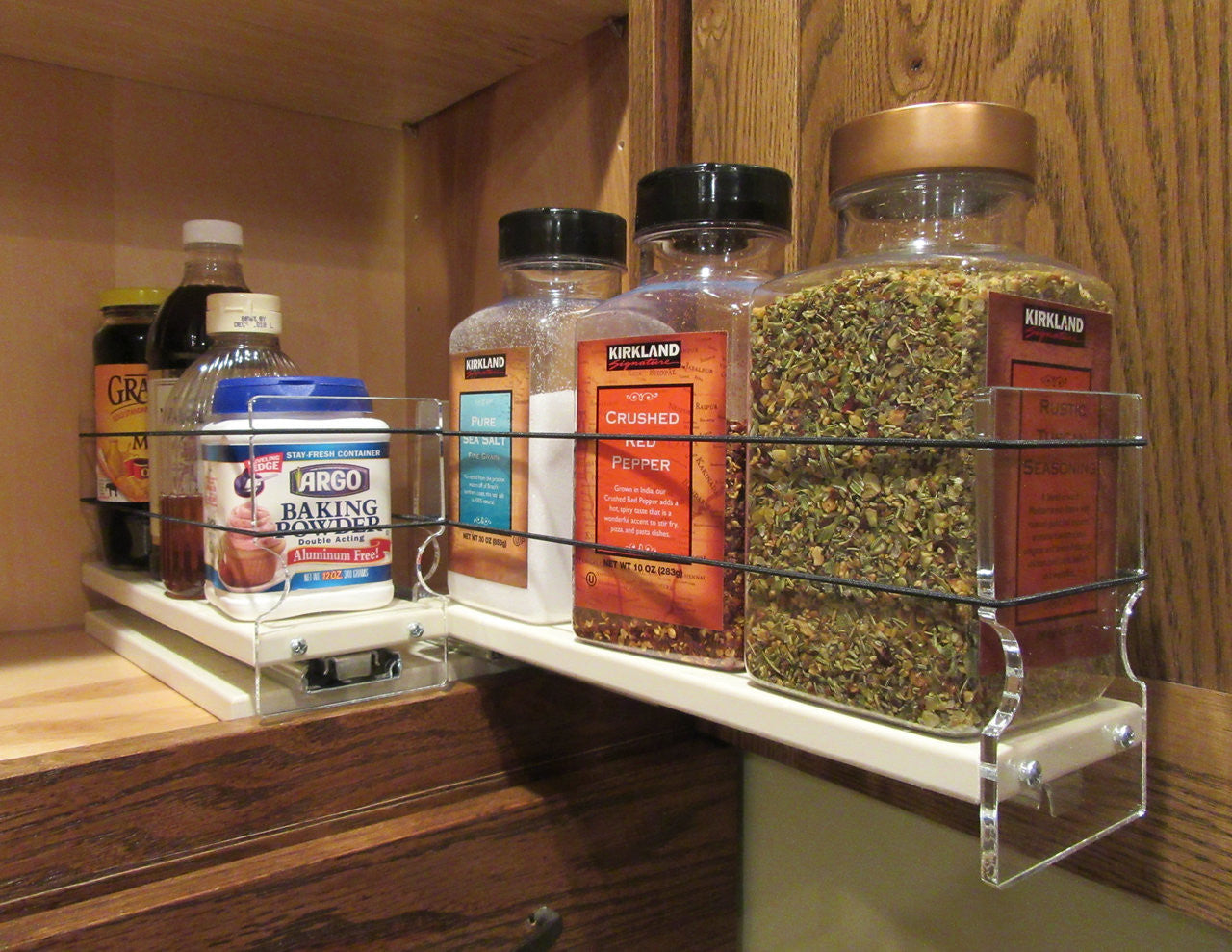 Spice Rack 33x1x11, Cream Full Drawer Out