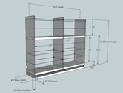 4 x 2 x 18 Storage Solution Drawer, Cream - Dimensioned