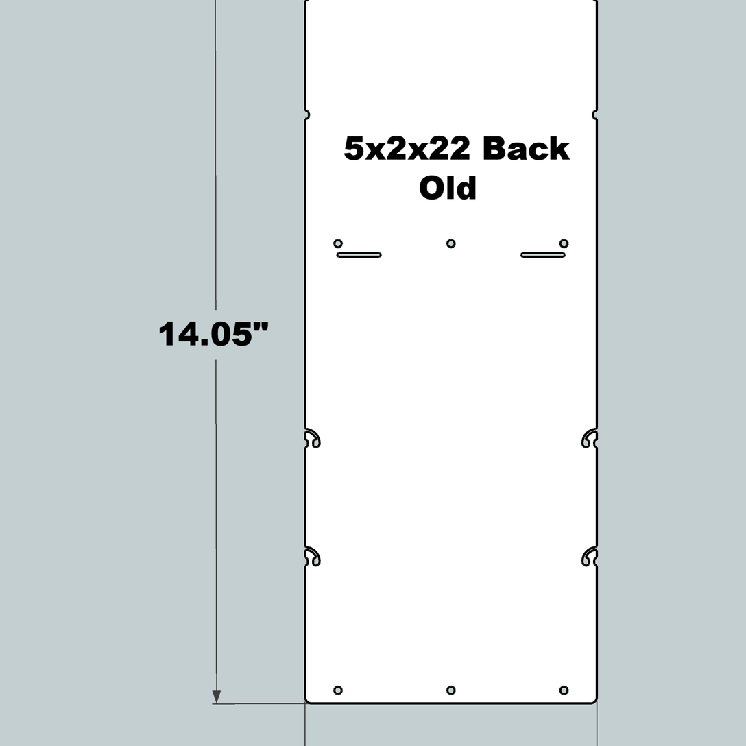 5x2x22 Replacement Back - OLD Base Design
