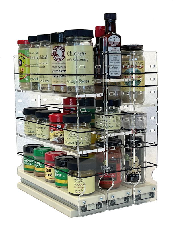 222xADJx11 Adjustable Spice Rack Drawer - Cream (DIY)