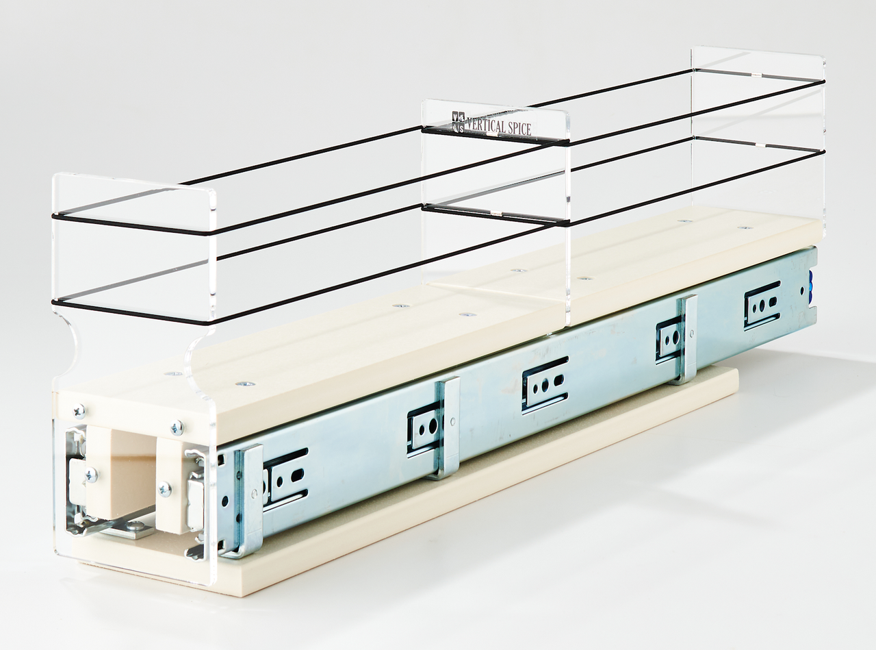 3x1x22 Spice Rack Drawer Cream Empty