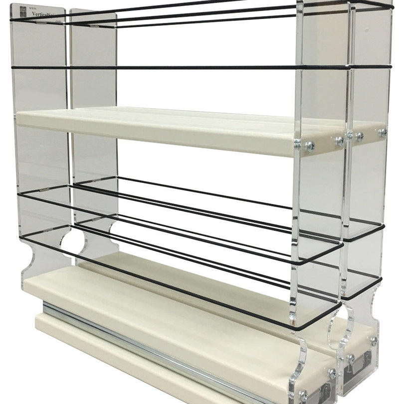 Spice Rack 22 x 2 x 11, Cream
Unit: 4.6" wide x 10.75" tall x 10.6" depth
Drawers: (2) 2.1" wide x 10.05" long