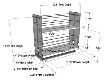 22x2x11 Spice Rack Drawer – Vertical Spice