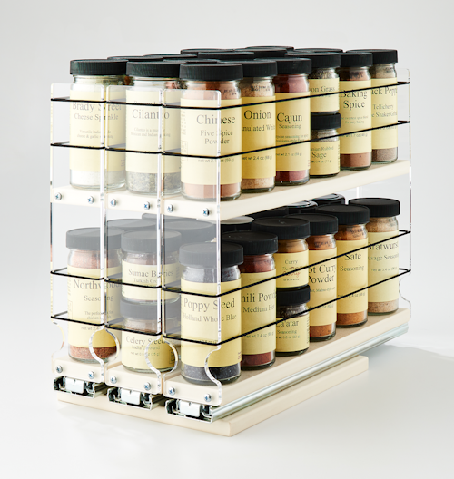 222x2x14 Spice Rack Cream - Holds 36+ Spice Jars in Compact Space
3 Independent Drawers
Stack 1/2 sized Spice Jars