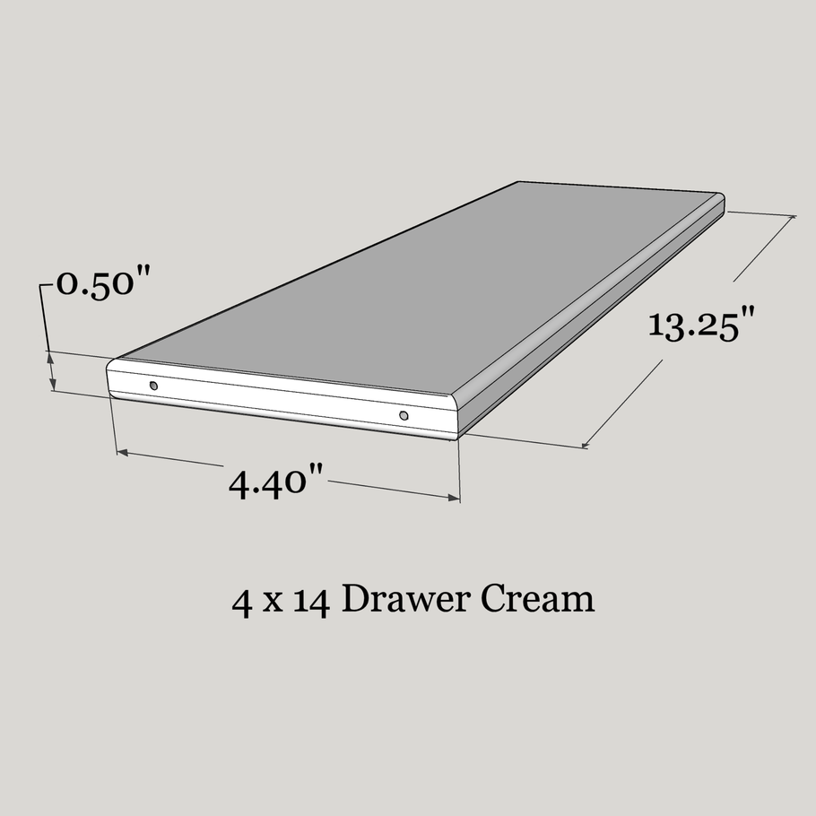 4.4 x 13.25 Cream Drawer