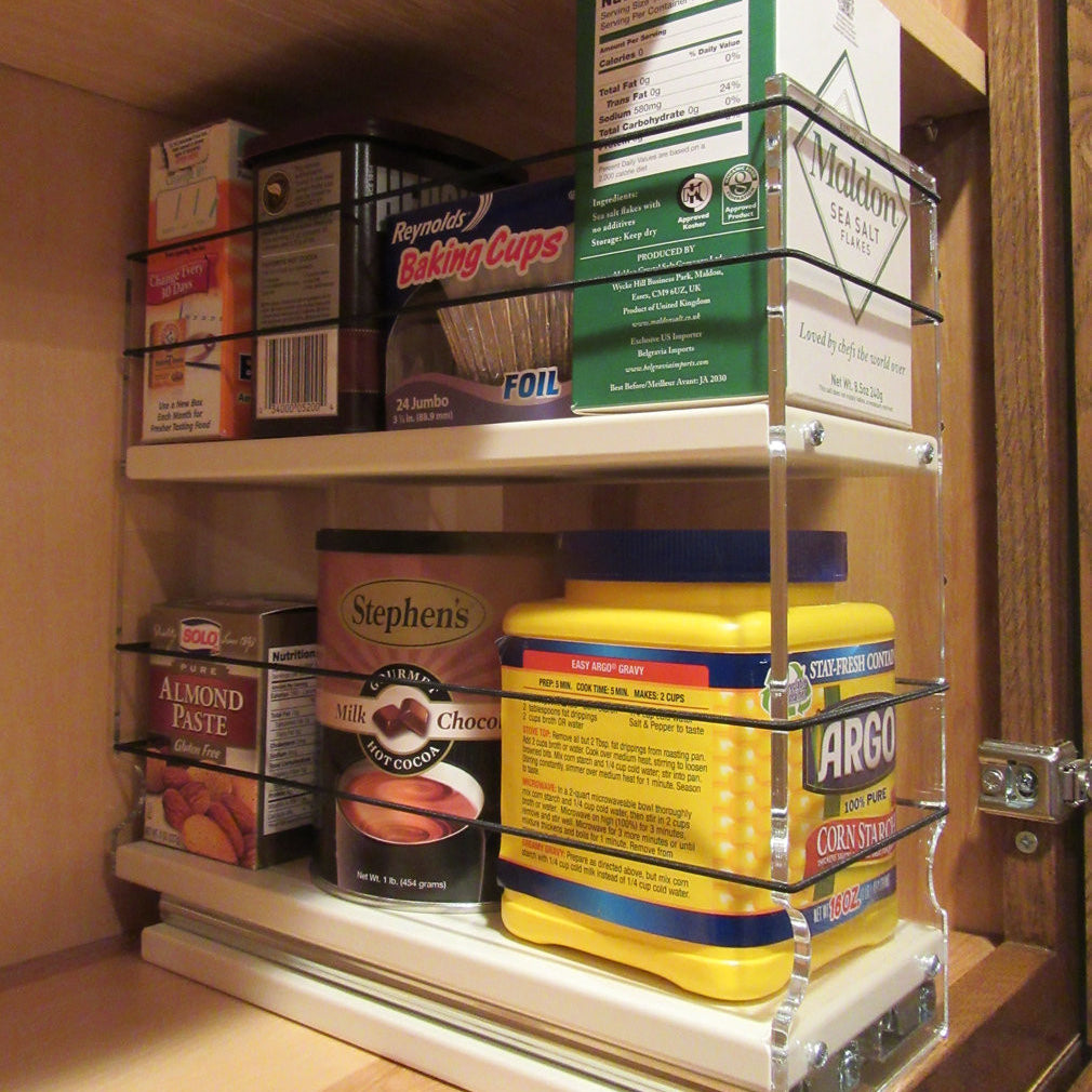 Spice Rack 4 x 2 x 11, Cream - Loaded In Cabinet 