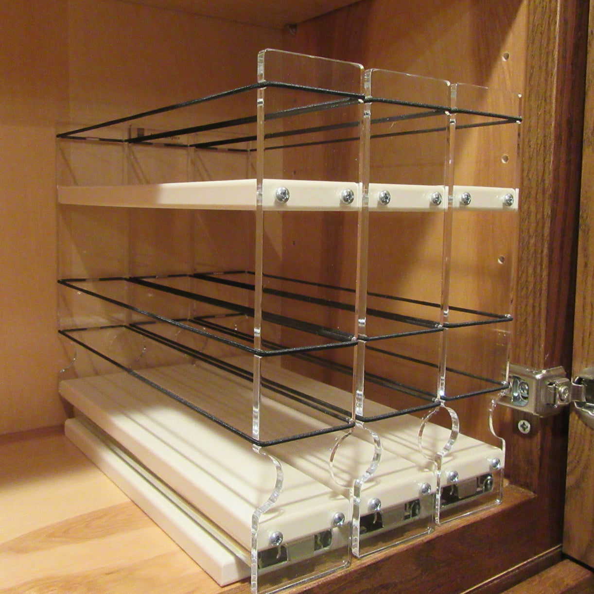 Spice Rack 222x1.5x11 Cream In Cabinet Empty