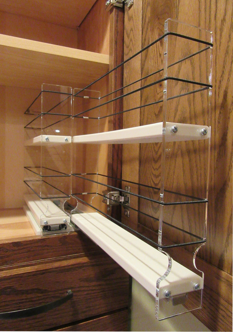 Spice Rack 22 x 2 x 11, Cream - Empty drawer out