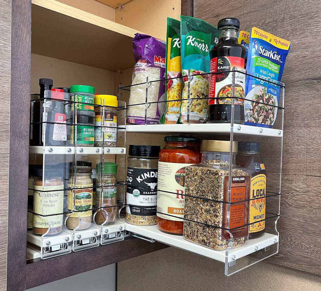 Partner 2 or more units for cabinet organizatopn of your Spice Jars and larger containers.