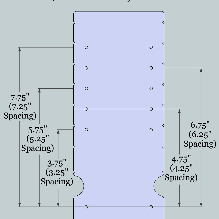 4x2x11 Adjustable Front - Hole Locations