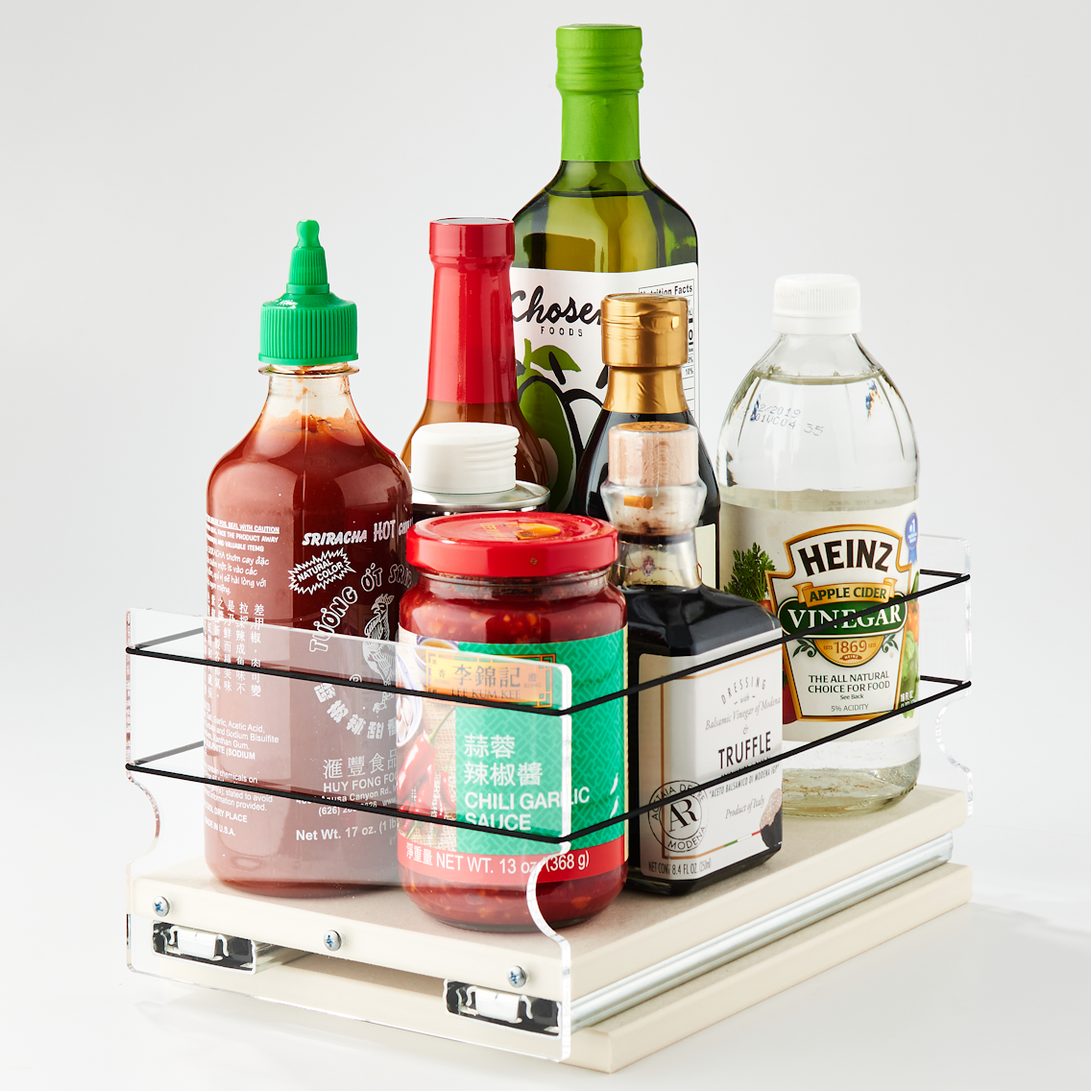 5x1x11 Storage Solution Drawer Cream - Pullout Drawer to Reach the Back of Your Cabinet