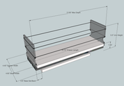 4x1x14 Cream Storage Solution Drawer - Dimensioned