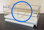 Divider placed in center of drawer creating two partitions