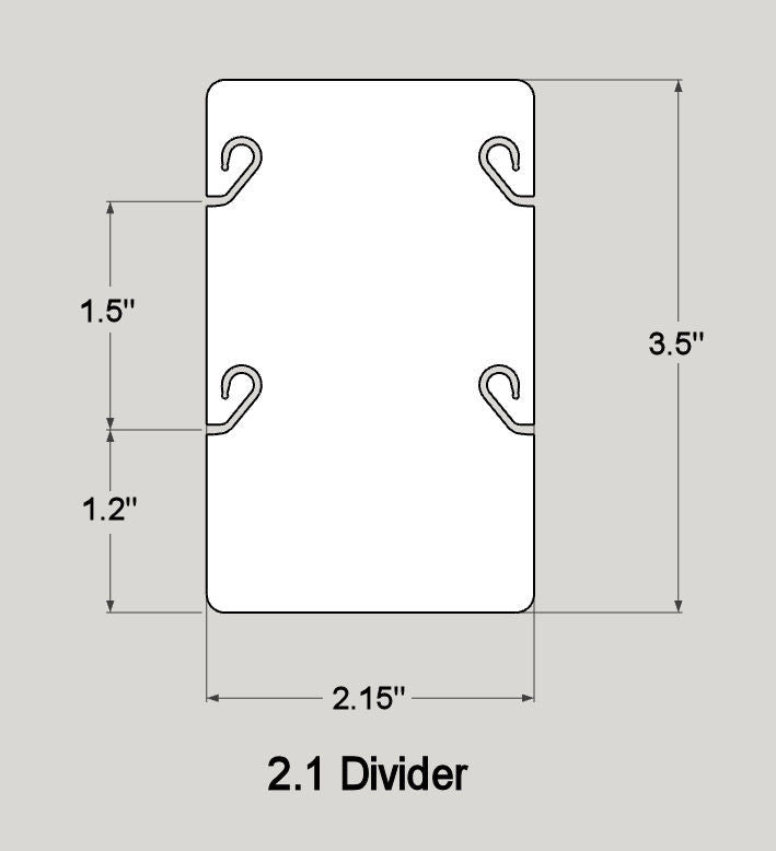 2.1 Wide Divider Dimensioned