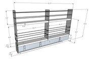 2x2x22 Spice Rack Drawer -  Dimensioned