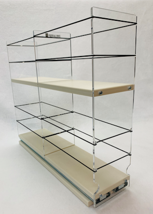 4 x 2 x 18 Storage Solution Drawer Cream - 2 Tiers of Cabinet Storage