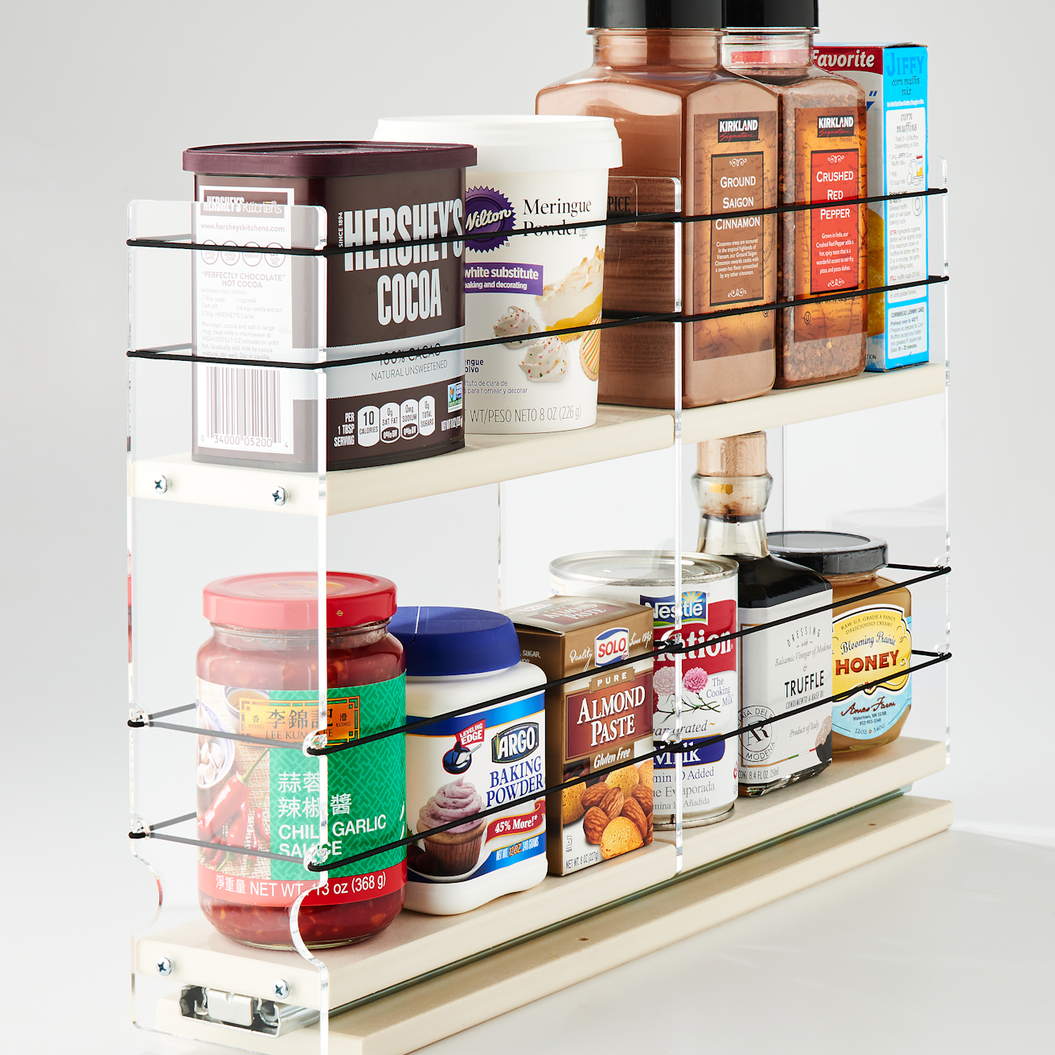 3x2x18 Spice Rack Cream - Organize and Access a Variety of Containers in a Variety of Locations