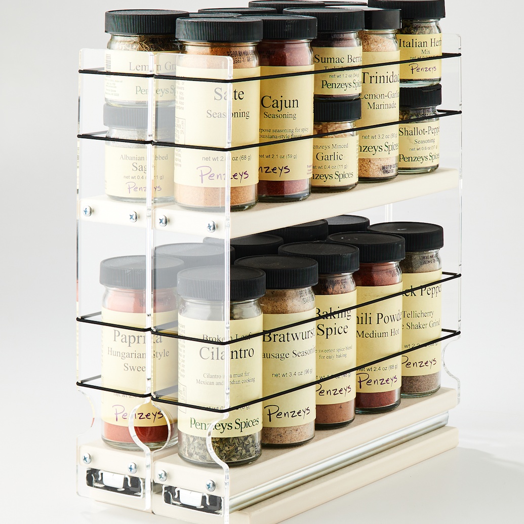 22x2x11 Spice Rack Cream Holds 20 Spices in Compact Space