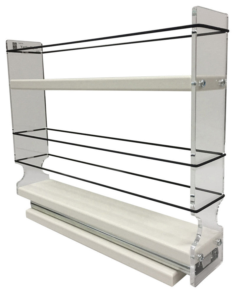 Spice Rack 2x1.5x11, Cream
Unit: 2.3" wide x 9.25" tall x 10.65" depth
Drawers: (1) 2.1" wide x 10.05" long